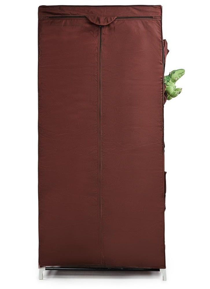 FOLDABLE NON-WOVEN WARDROBE WITH SHELF AND A HANGING BAR AND TWELVE SIDE POCKETS. SIZE 75X50X160 CM - BROWN COLOR - pzsku/Z3A37C856A58109649A0BZ/45/_/1715506441/bc8c802b-b7a4-4b51-981b-2db16d9a8aab
