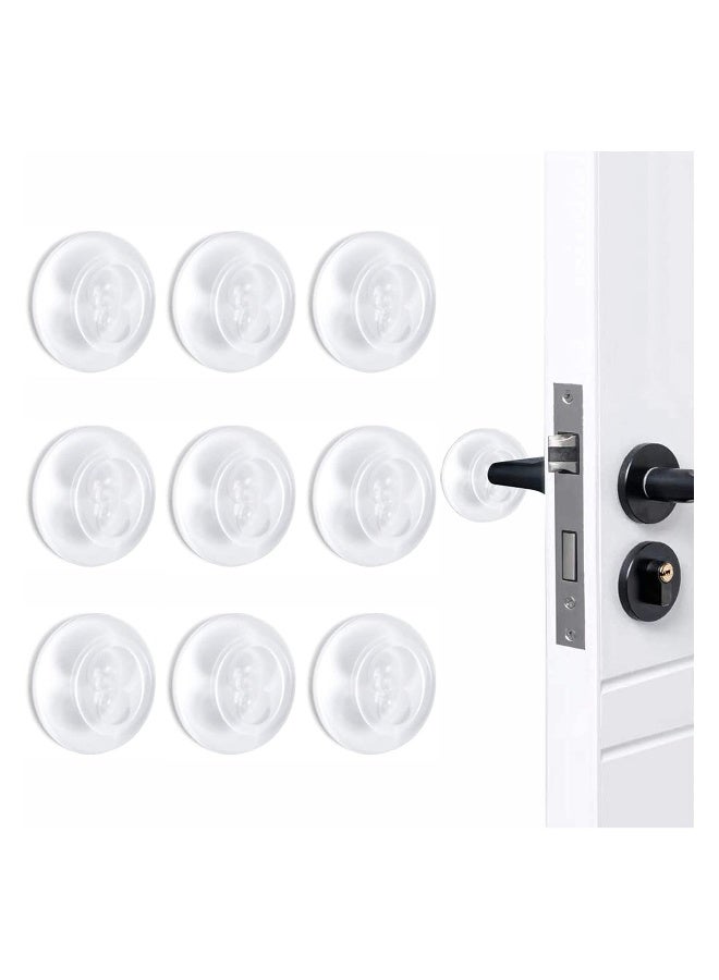 Generic Door Stopper Wall Protector 9 Pack Adhesive Bumper Protector Reusable Rubber Door Stops from Door Knobs Shock Absorbent Wall Shield for Home Office Door Handle, Transparent - Image 1