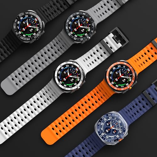 DEALELE Bezel Cover Compatible with Samsung Galaxy Watch Ultra 47mm (2025/2024), Time Scale Stainless Steel Metal Bezel Ring Adhesive Cover Anti Scratch Protector Accessory, Blue - Brushed - Image 5