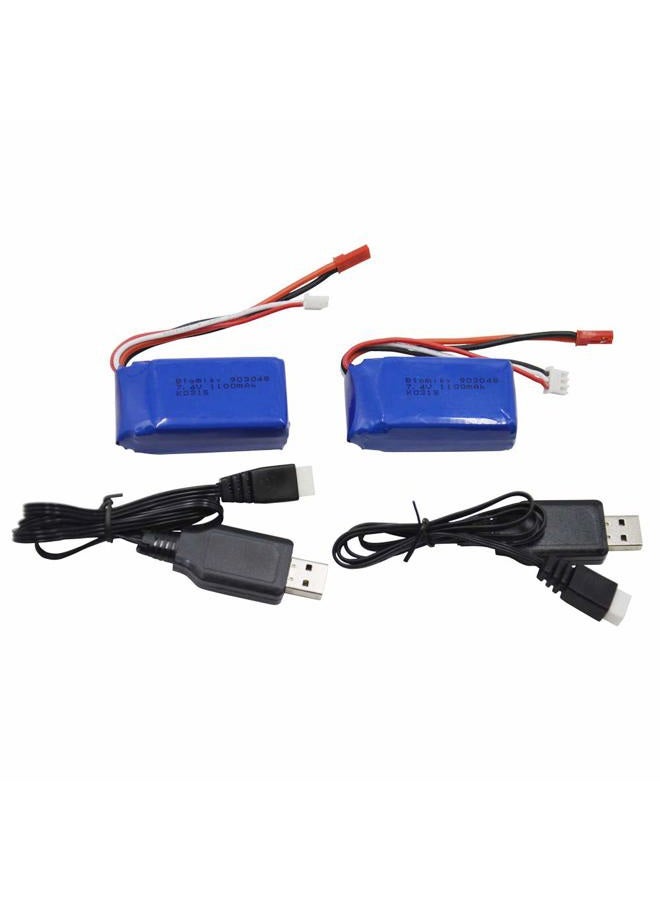 Blomiky 2 Pack 8.14Wh 7.4V 1100mAh 35C Li-ion-Po Battery with JST Plug for Wltoys A949 A959 A969 A979 A320 A321 RC Truck Cars and K929 RC Helicopter Airplane A959 Battery 2 - Image 5