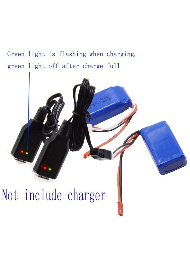 Blomiky 2 Pack 8.14Wh 7.4V 1100mAh 35C Li-ion-Po Battery with JST Plug for Wltoys A949 A959 A969 A979 A320 A321 RC Truck Cars and K929 RC Helicopter Airplane A959 Battery 2 - Image 3