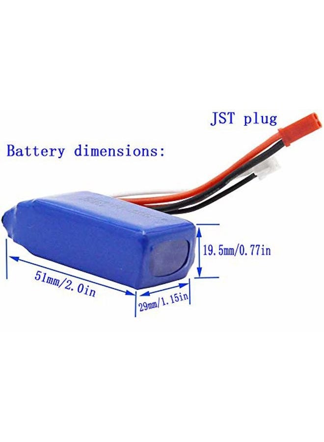 Blomiky 2 Pack 8.14Wh 7.4V 1100mAh 35C Li-ion-Po Battery with JST Plug for Wltoys A949 A959 A969 A979 A320 A321 RC Truck Cars and K929 RC Helicopter Airplane A959 Battery 2 - Image 2