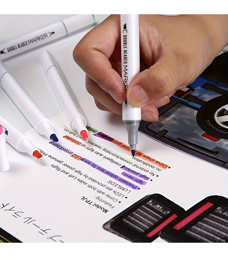 36 Color Mixed Marker Set with Storage Box Fade Resistant for Drawing Coloring Gifts - Image 4