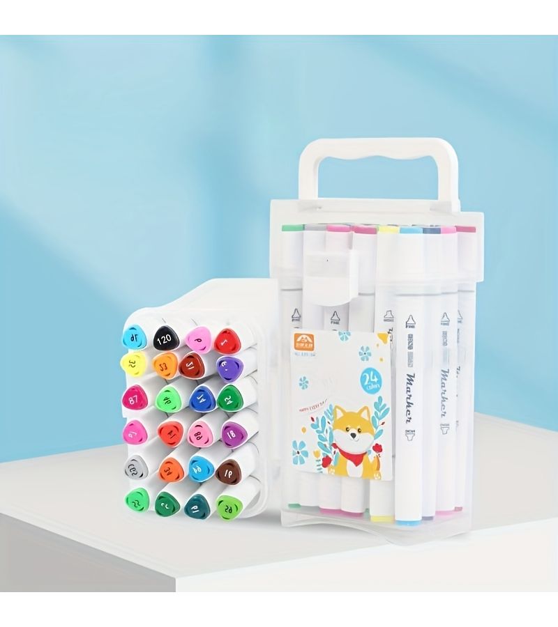 36 Color Mixed Marker Set with Storage Box Fade Resistant for Drawing Coloring Gifts - Image 2