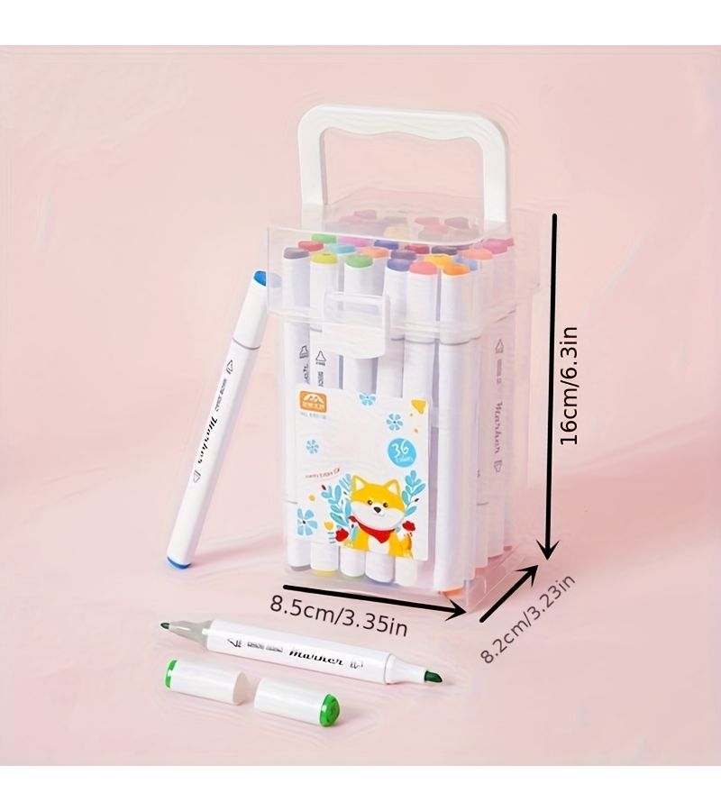 36 Color Mixed Marker Set with Storage Box Fade Resistant for Drawing Coloring Gifts - Image 3