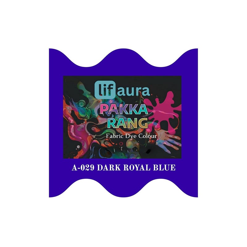 Prokart Lifaura Pakka Rang Fabric Dye Colour Natural dye for Fabric Pack of 5 Sachets 5g Each 25g Pack ShadeA29 Dark Royal BlueSame Color Prokart Lifaura Pakka Rang - Image 1