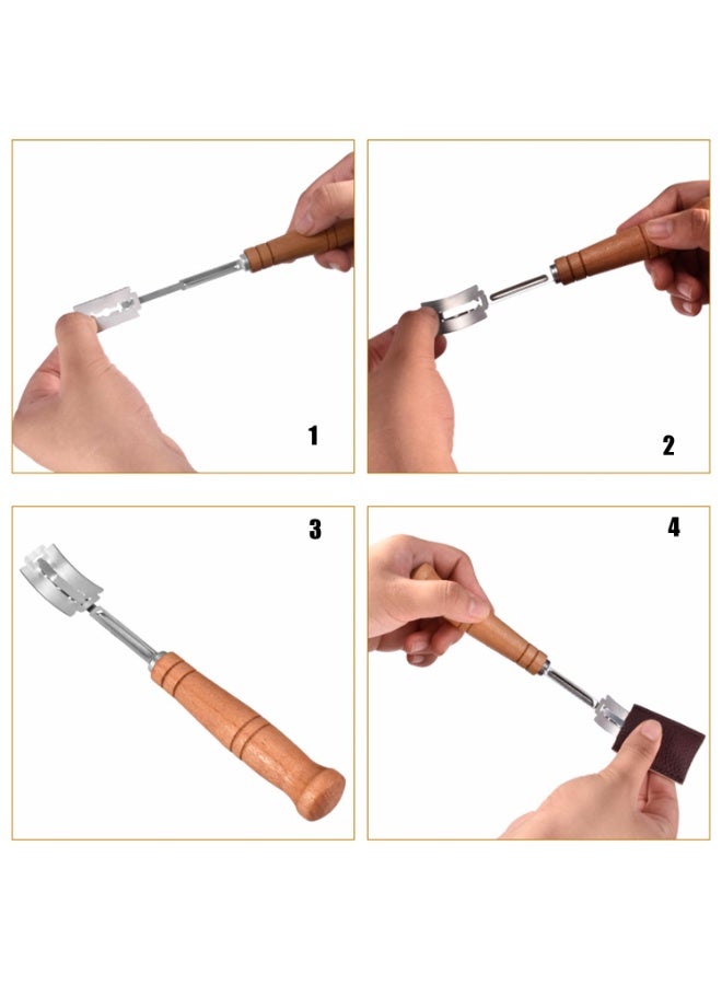 بريجووي سكين تقطيع الخبز، سكين تقطيع لامية سكين تقطيع يدوية الصنع عالية الجودة للخبز لتقطيع العجين المخمر، مستلزمات الخبز مع 5 شفرات قابلة للاستبدال - Image 4