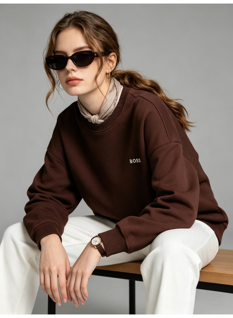 BOSS Men’s and Women’s Crew Neck Sweatshirt Casual Long Sleeve Top Brown - Image 2