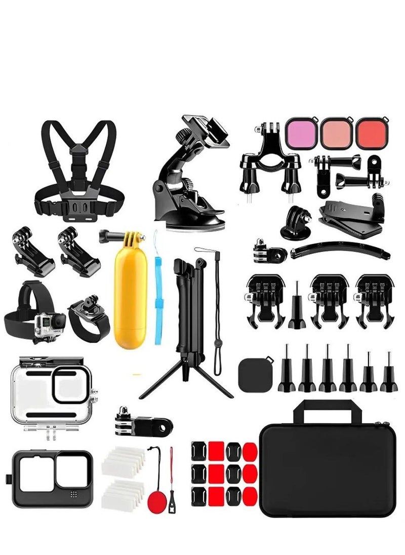 General - GoPro Accessory Kit GoPro Hero12/11/10/10/9 Action Camera Accessories 61-in-1 Kit with Large Storage Bag - Image 1