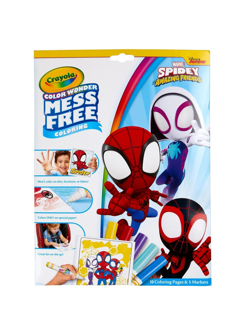 Crayola Color Wonder Mess Free Pad & Marker Spidey and his Amazing Friends | This set makes the perfect portable creative activity Great for travel, plane rides holidays | Ideal for children ages 3 and up - Image 3