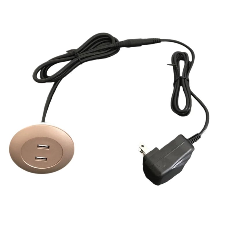 لوحة شحن مزدوجة مدمجة في سطح المكتب الذهبي لشحن الهاتف - Image 4