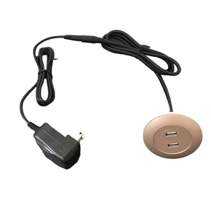 لوحة شحن مزدوجة مدمجة في سطح المكتب الذهبي لشحن الهاتف - Image 1