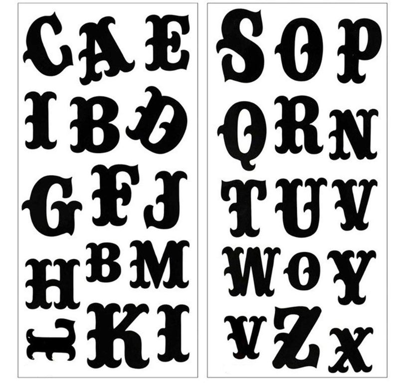 S.A.V.I 3D Temporary Tattoo Sticker Beautiful Black Color Bold English Alphabets Letters Popular Design Size 19x9 CM - 2PCS. - Image 4