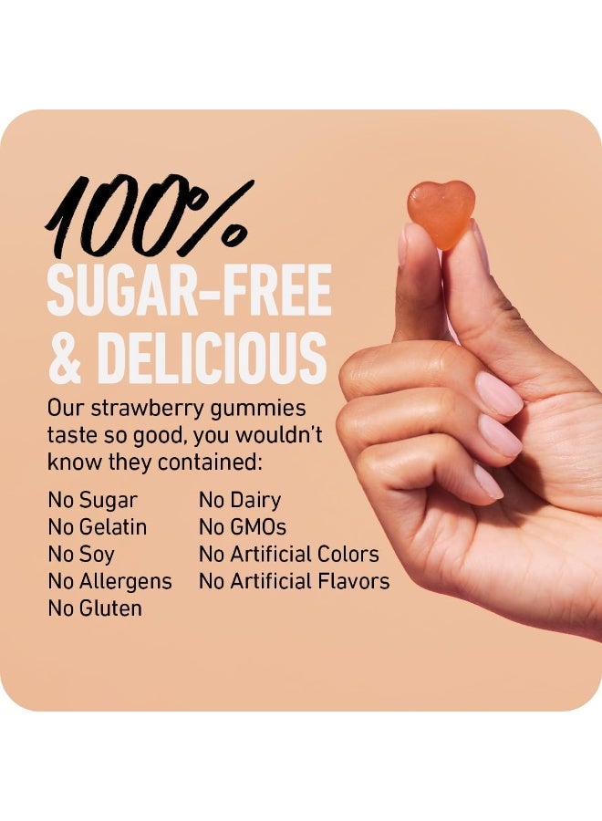 BOLDIFY Biotin Gummies for Hair Growth (5000 mcg) Sugar Free & Vegan, All Natural, Hair Vitamins for Skin & Nails (Strawberry) Fast Acting - Image 3