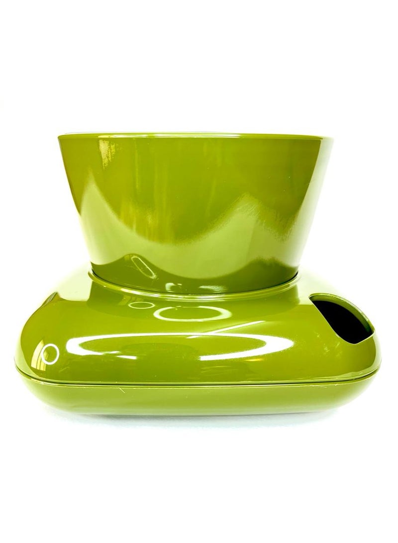 بوليوورك وعاء للنباتات والزهور,  اناء ديكور داخلي, مقاس 19.5سم دائري, لون أخضر لامع, 4 فتحات تصريف, جالا بوليورك  - Image 1