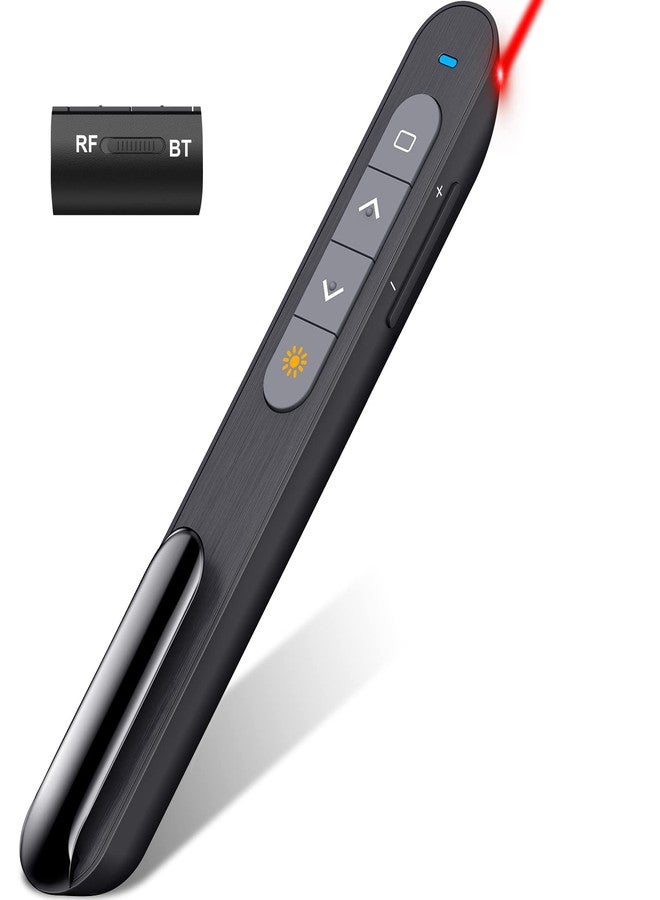 HEYLACOOLX Presentation Clicker w Bluetooth and RF 2.4GHz Dual Modes Red Light, Wireless Presenter Remote Control for Powerpoint Presentations Pointer Slide Clicker for Mac Computer Powered by AAA - Image 1