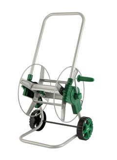 GEEPAS Telescopic Metal Hose cart 1x1, Manual Retract Hose Reel, Slow, Return & Stop Anywhere,  Portable Hose Cart, Matellic Framed Body , Level Track Reduces Hose Twisting.  - Image 1