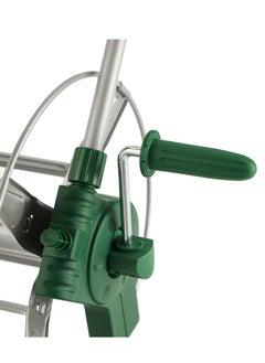 GEEPAS Telescopic Metal Hose cart 1x1, Manual Retract Hose Reel, Slow, Return & Stop Anywhere,  Portable Hose Cart, Matellic Framed Body , Level Track Reduces Hose Twisting.  - Image 4