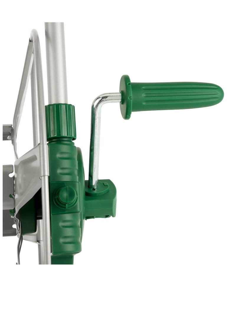 Telescopic Metal Hose cart 1x1, Manual Retract Hose Reel, Slow, Return & Stop Anywhere,  Portable Hose Cart, Matellic Framed Body , Level Track Reduces Hose Twisting.