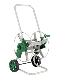 GEEPAS Telescopic Metal Hose cart 1x1, Manual Retract Hose Reel, Slow, Return & Stop Anywhere,  Portable Hose Cart, Matellic Framed Body , Level Track Reduces Hose Twisting.  - Image 2