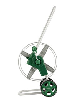 GEEPAS Telescopic Metal Hose cart 1x1, Manual Retract Hose Reel, Slow, Return & Stop Anywhere,  Portable Hose Cart, Matellic Framed Body , Level Track Reduces Hose Twisting.  - Image 3