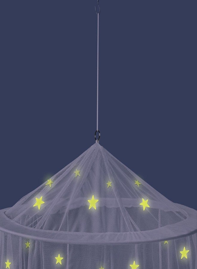 UB-STORE Canopy for Girls Bed with Pre-Glued Glow in The Dark Stars - Princess Mosquito Net Room Decor - Kids & Baby Bedroom Tent with Galaxy Lights - 1 Opening Canopy Bed & Hanging Kit Included - Image 4