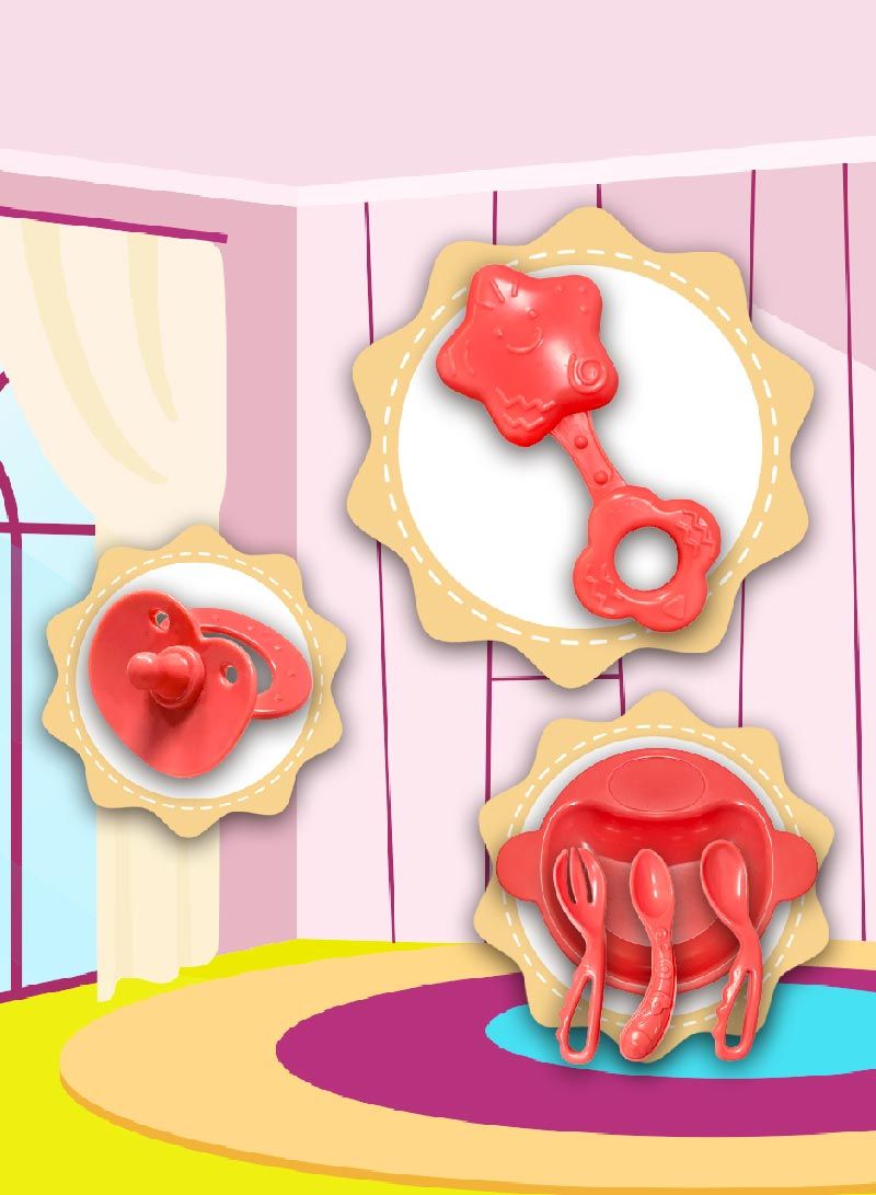 Sharpdo Pretend Play Doll Set Baby Doll Kit for Kids Includes Doll Complete Accessories for Toddlers Boy Girl Random Color - Image 4