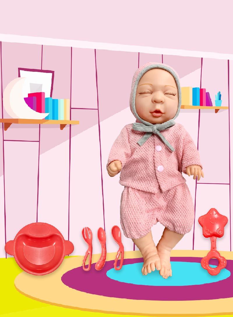 Sharpdo Pretend Play Doll Set Baby Doll Kit for Kids Includes Doll Complete Accessories for Toddlers Boy Girl Random Color - Image 2