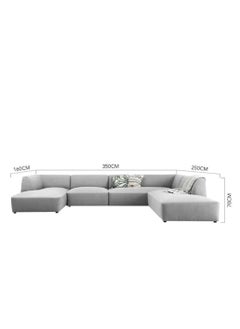 KARNAK Astorn 4 Seater U-Shape Velvet Sofa, Interior Furniture, Comfortable Sofa, High quality Velvet (White)  - Image 2