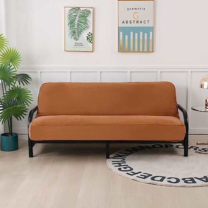 OctoRose Full Size 54x75x8inch 3 Side Zipper Classic Soft Micro Suede Futon Cover/Slipcover/Sofa Day Bed Mattress Cover Couch Protector (Cover ONLY) (Caramel) - Image 5