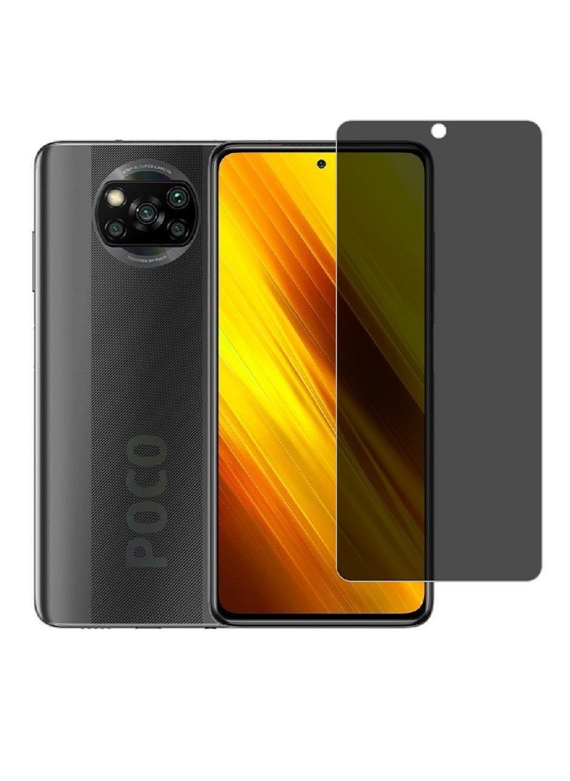 Super Tempered Glass Screen Protector Anti-Spy Privacy Designed For Xiaomi Poco X3 Full Screen Coverage And Bubble Free - Image 1
