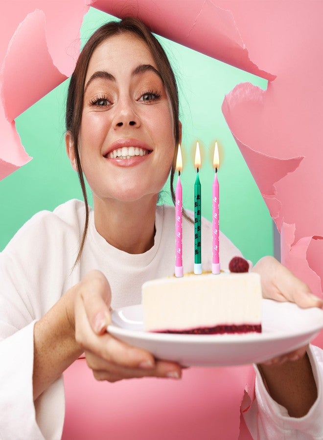 Conelist مجموعة زينة كعكة عيد ميلاد من كونيليست، 12 قطعة، باللونين الوردي والأخضر، مزينة بطبعة قبعة ساحر، مثالية لحفلات أعياد الميلاد والذكرى السنوية وحفلات الكشف عن جنس المولود. - Image 5