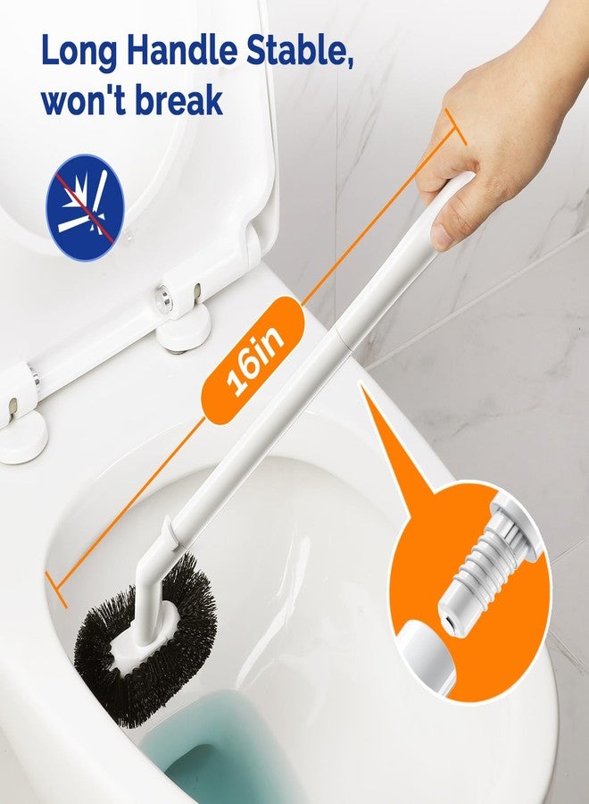HAMITOR Toilet Plunger Bowl Brush Combo：Heavy Duty Rubber for Drain Clog Remover - Curved Design Bristles for Deep Cleaning Under Rim - Compact Bathroom Cleaning Tools for New Homet Essentials - White - Image 4