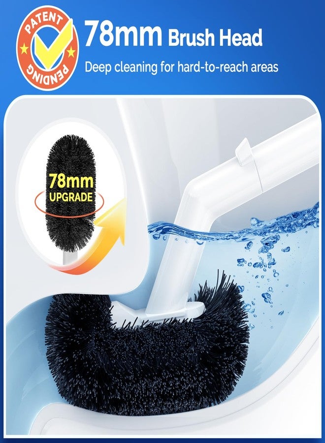 HAMITOR Toilet Plunger Bowl Brush Combo：Heavy Duty Rubber for Drain Clog Remover - Curved Design Bristles for Deep Cleaning Under Rim - Compact Bathroom Cleaning Tools for New Homet Essentials - White - Image 2