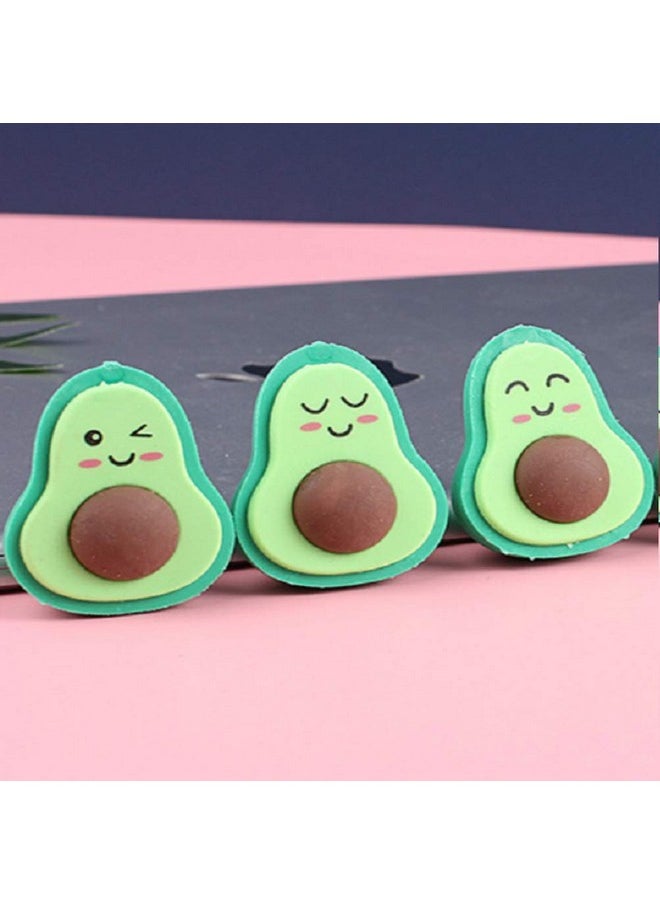 Adam Victor Adam Victor Creative Avocado Eraser- 3 Pencil Erasers- Lovely 3D Detachable Avocados Eraser, Party Decorations& Favors  - Image 2