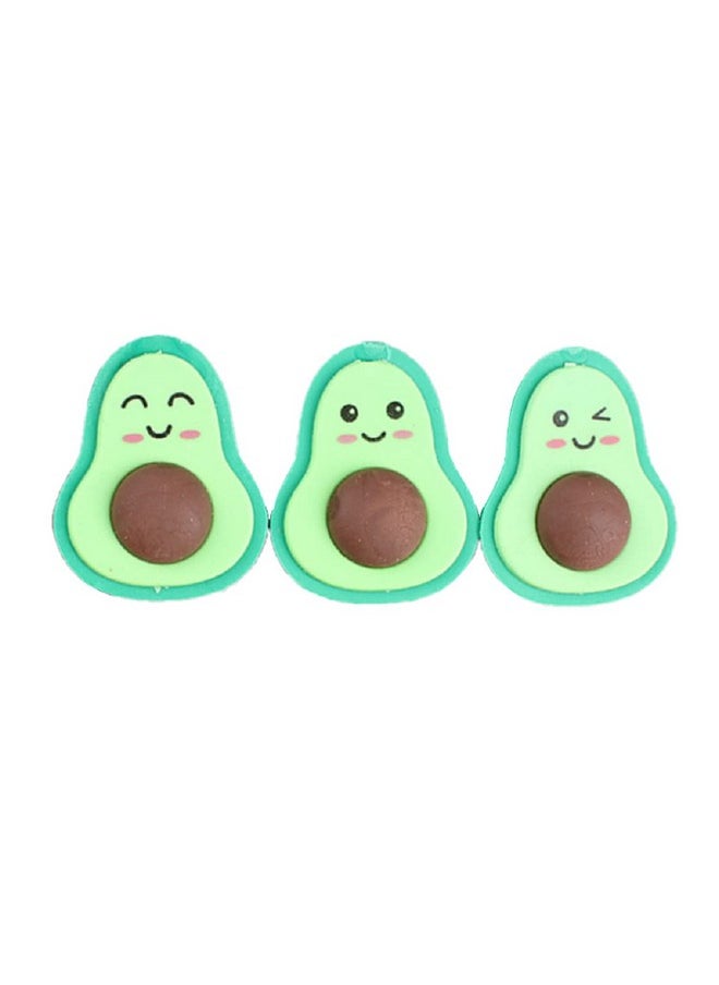 Adam Victor Adam Victor Creative Avocado Eraser- 3 Pencil Erasers- Lovely 3D Detachable Avocados Eraser, Party Decorations& Favors  - Image 1