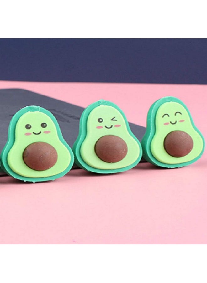 Adam Victor Adam Victor Creative Avocado Eraser- 3 Pencil Erasers- Lovely 3D Detachable Avocados Eraser, Party Decorations& Favors  - Image 3