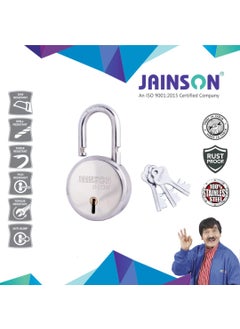 Jainson Jainson Locks INOX Stainless Steel Padlocks Pack of 2 65mm Double Locking Hardened Shackle 8 Levers Includes 3 Keys per Lock for Ultimate Security and Durability  - Image 2