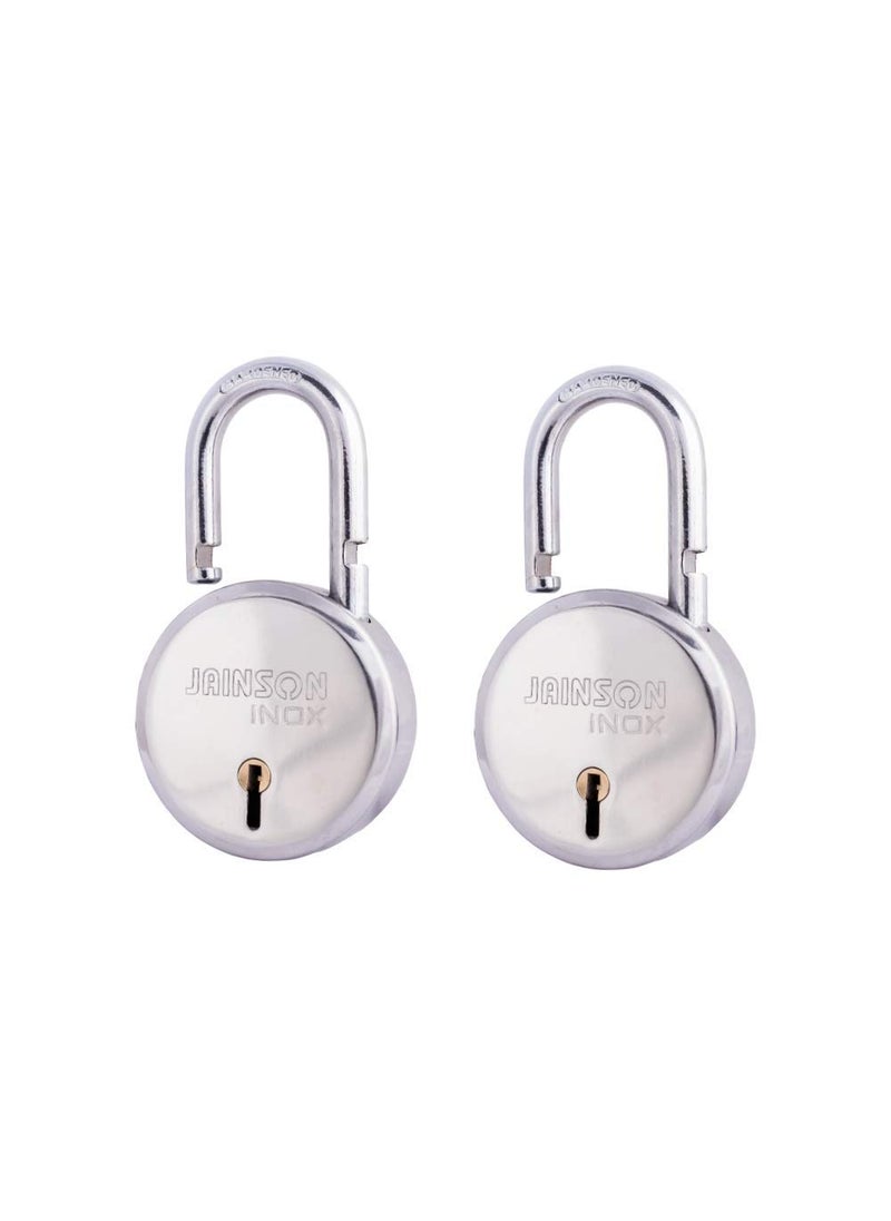 Jainson - Jainson Locks INOX Stainless Steel Padlocks Pack of 2 65mm Double Locking Hardened Shackle 8 Levers Includes 3 Keys per Lock for Ultimate Security and Durability - Image 1