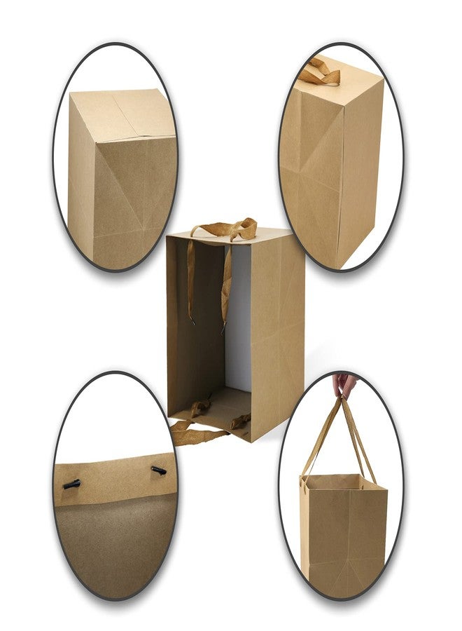 HUAPRINT Brown Paper Bags with Handles,Gift Bags Bulk 12 Pack,10x10x10inch Large Square Size,Paper Shopping Bags, Kraft, Party, Favor, Birthday,Goody, Take-Out, Merchandise, Retail Bags - Image 4
