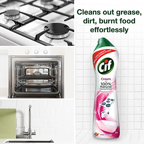 Cif Multi Purpose Cream Surface Cleaner - 500ml Bottle (Pink Flower) - Image 4