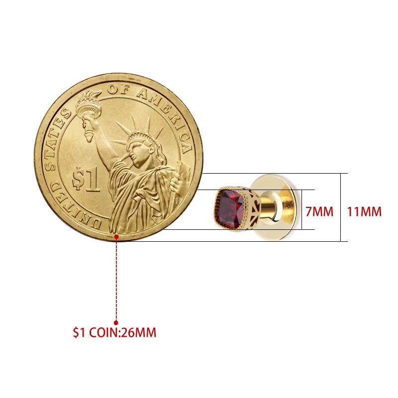 HAWSON أزرار تكسيدو كريستال من هاوسون للقمصان الرجالية، 5 قطع أزرار تكسيدو لحفلات عيد الميلاد والزفاف والاحتفالات. - Image 4