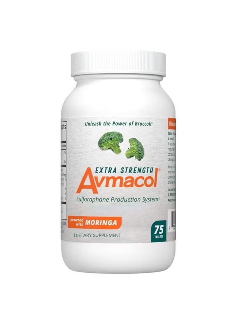 Nutramax Laboratories Avmacol Extra Strength #1 Researched Sulforaphane-Producing Brand for Detoxification, Antioxidant Support, Immune Health, Adults & Children, Moringa, 75 Tablets - Image 1