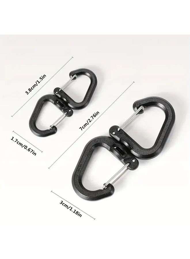 3 Small 360 Degree Rotating Hooks Portable S Hooks Multifunctional Camping Backpack Buckles Outdoor Gear - Image 2