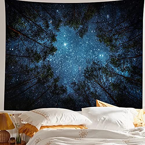 Llamazing Forest Tapestry Home Decor Landscape Living Room Bedroom Decoration Magic Tapestry Curtain (Looking Up at The Stars, 78''L×60''W) - Image 5