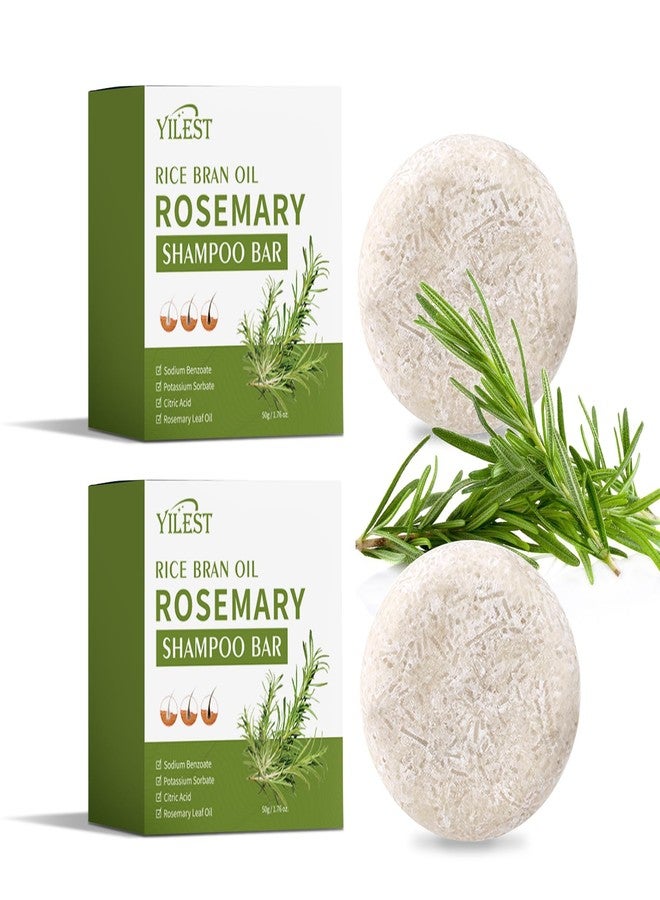 YILEST Rosemary Shampoo Bar with Rice Bran Oil, Natural Hair Care, Deep Cleansing Scalp Solid shampoo, Anti-Hair Loss Shampoo Soap Promotes Hair Growth, Suitable for Travel and Daily Use (2 Pieces) - Image 1