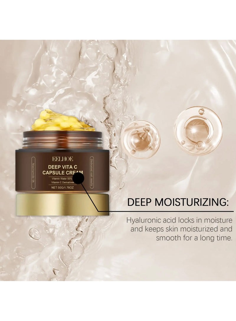EELHOE Deep Vita C Capsule Cream, Anti-Wrinkle Anti-Aging Facial Moisturizer Capsule Creams, Dry Skin Instant Hydration Radiance, Clear Gel for Glow Hydration - Image 4
