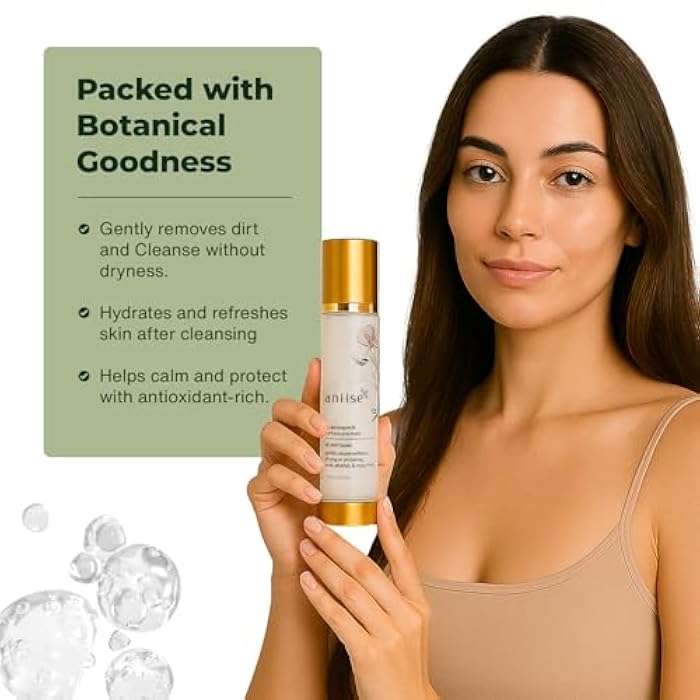 aniise Cleansing Milk for Face & Eyes – Makeup Remover & Hydrating Cleanser with Glycerin, Aloe Vera & Chamomile – Refines Pores, Promotes Even Complexion – For All Skin Types – 4 fl oz (120 mL) - Image 4