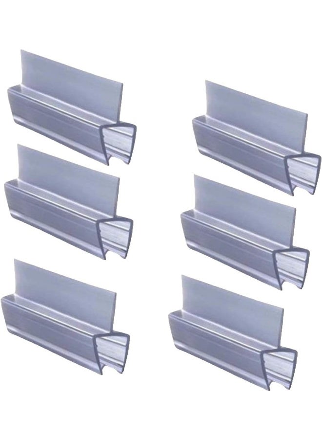 Royal Apex Translucent Weather Stripping Seal Sweep With Drip Rail, Shower Door Pvc Silicone Lip Seal Strip For 8,10,12Mm Frame-Less Glass (1 Meter X 6Pcs) (10Mm Glass, ÃÂ Shape (Center Lip))  - Image 1