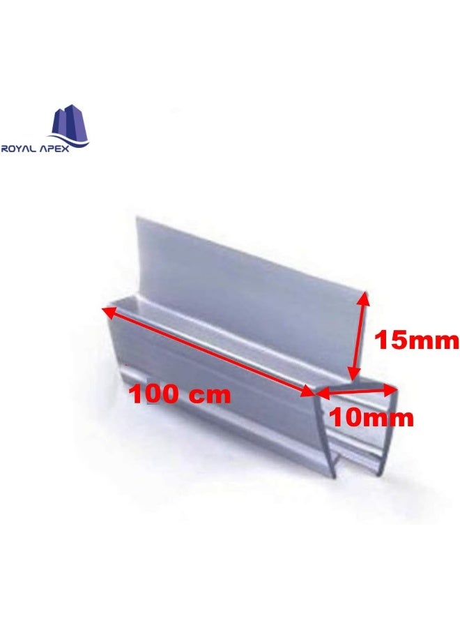 Royal Apex Translucent Weather Stripping Seal Sweep With Drip Rail, Shower Door Pvc Silicone Lip Seal Strip For 8,10,12Mm Frame-Less Glass (1 Meter X 6Pcs) (10Mm Glass, ÃÂ Shape (Center Lip))  - Image 2